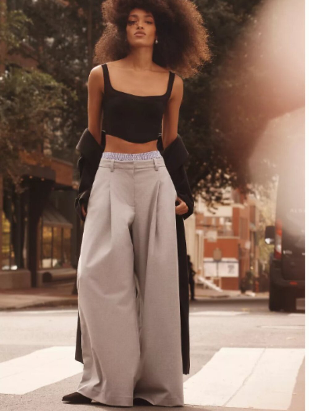 NWT Maeve Boxer Detail Pleat-Front Trousers S